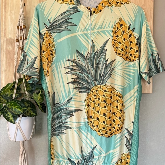 Free Cycle Men's Fruit Print Aloha Hawaiian Jersey - Pineapple Size XL - Picture 3 of 7